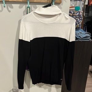 Black/White Calvin Klein Turtle Neck